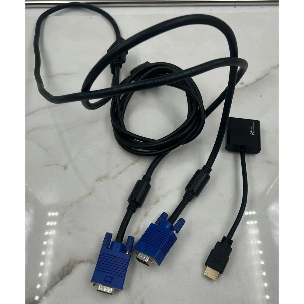 ONN HDMI to VGA Adapter ONA17AV004 with VGA Male to Male Monitor Cable Black